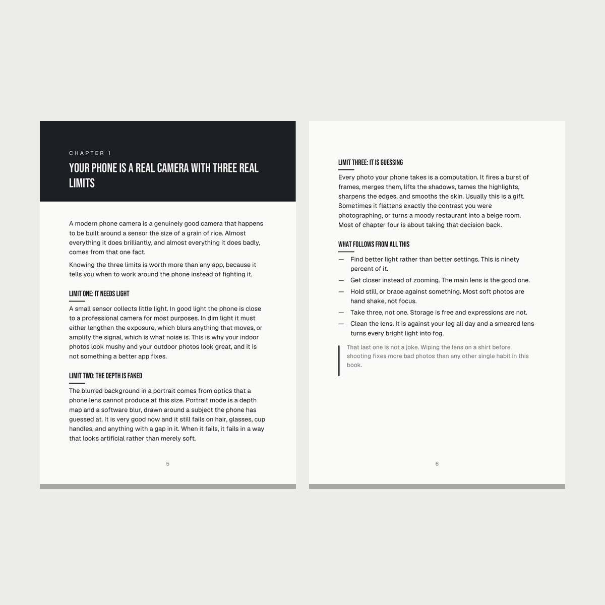 A page from The Phone Photography Field Guide